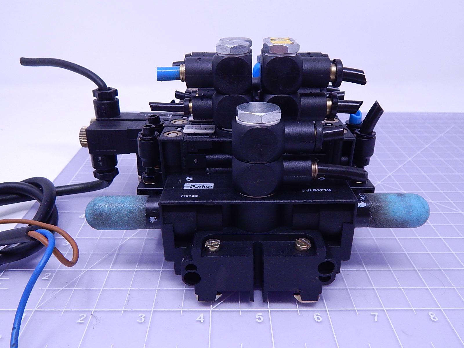 Lot of 5 Parker PVLB122618 Pneumatic Compact Valves w/ Manifold T111822 eBay